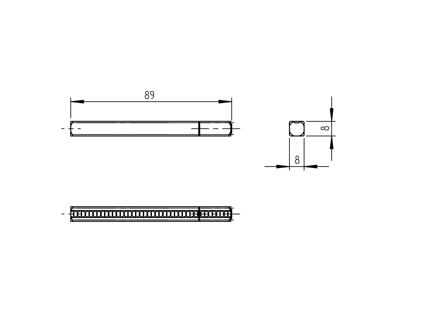 Vierkantstift fuer Tuerdruecker- Stahl verzinkt- 8x8x87 mm- schraeg-89-11D005ZN-A.4