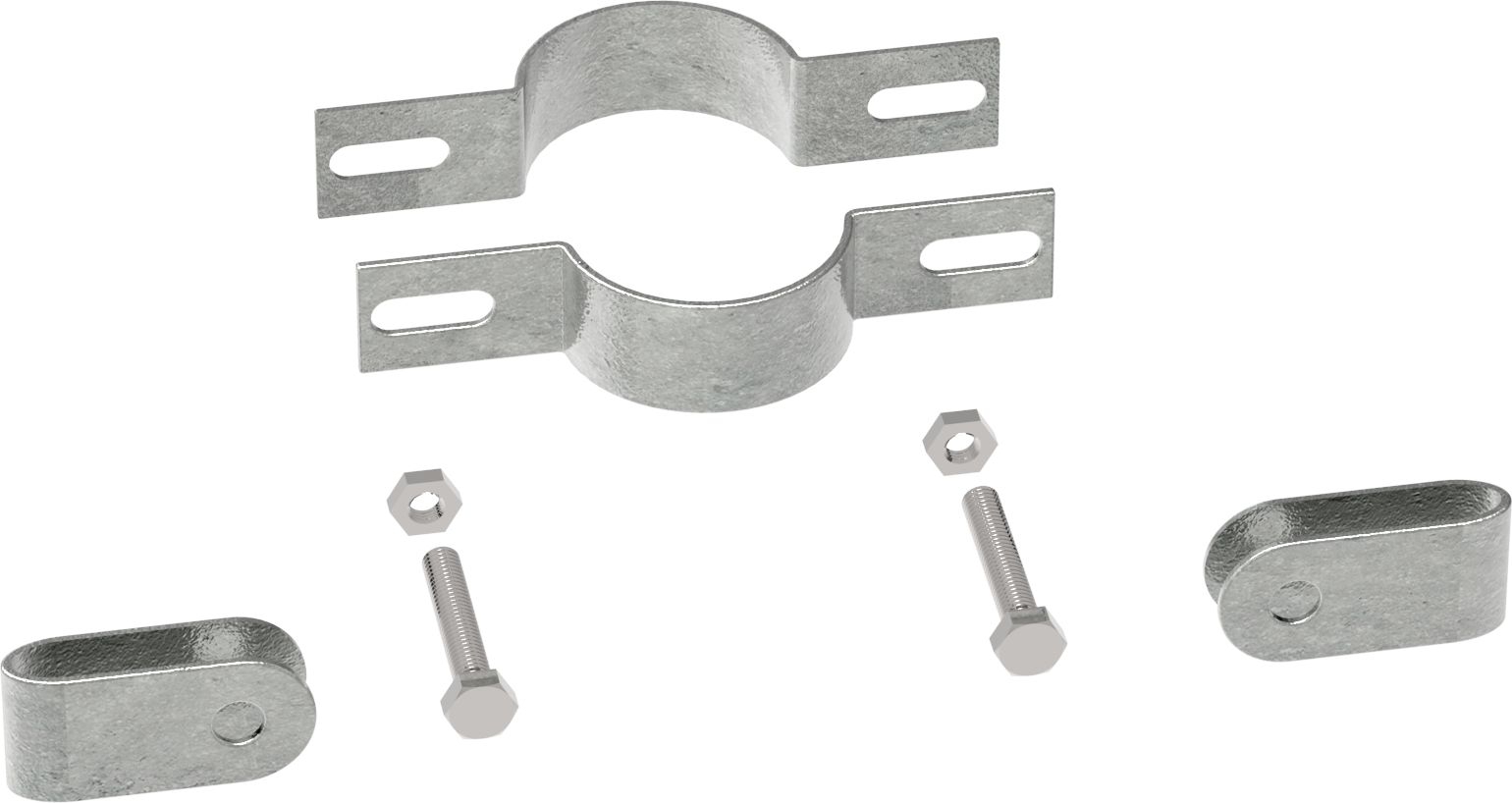 Rohrverbinder - Gitterhalter doppelt - 171D48 - 48-3 mm - 1 1-2- - Feuerverzinkt u. Elektrogalvanisiert-171D48