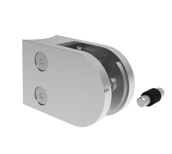 Glashalter Edelstahl AISI 316 fuer Glasstaerke 6-12-76 mm Pfosten D42-4 mm Glanz-89-11A142500042L-A.4