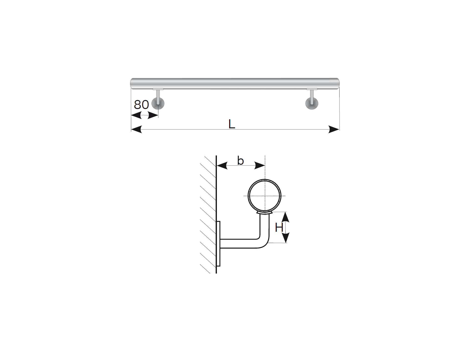 Wandhandlauf V2A Ø 42-4 mm x 4000 mm geschliffen-89-11AM4000-A.4