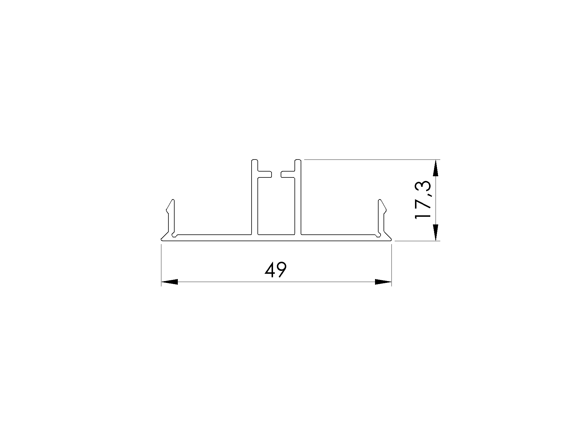 Click-Lock Abdeckleiste Aluminium 49x17 mm 1-85 m Anthrazit RAL 7016-89.FGPC49X171850R7016