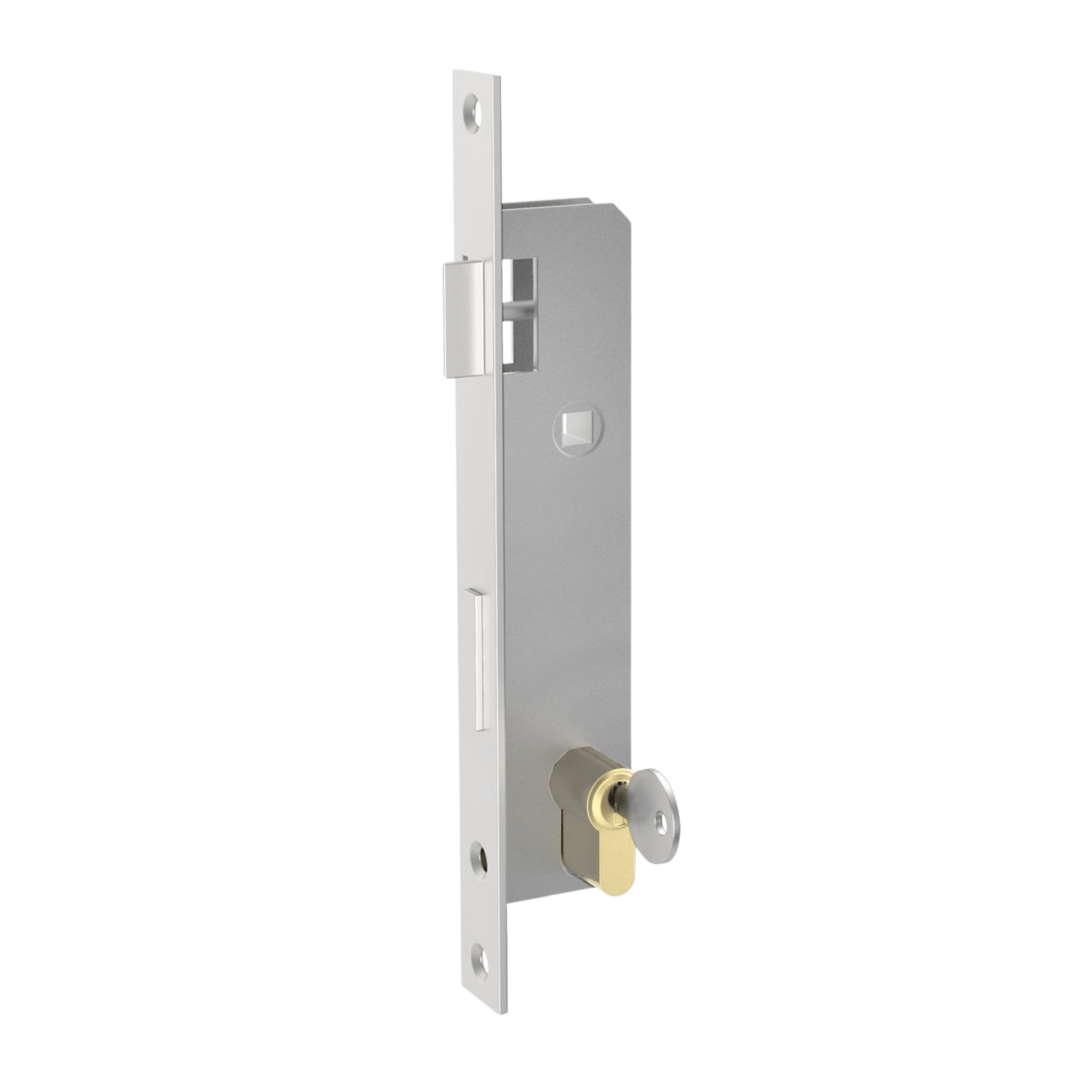 Einsteckschloss Edelstahl AISI 304 fuer JP Profil 50x30 mm Axialabstand 85 mm Schliff-89-11B83030X85-A.4