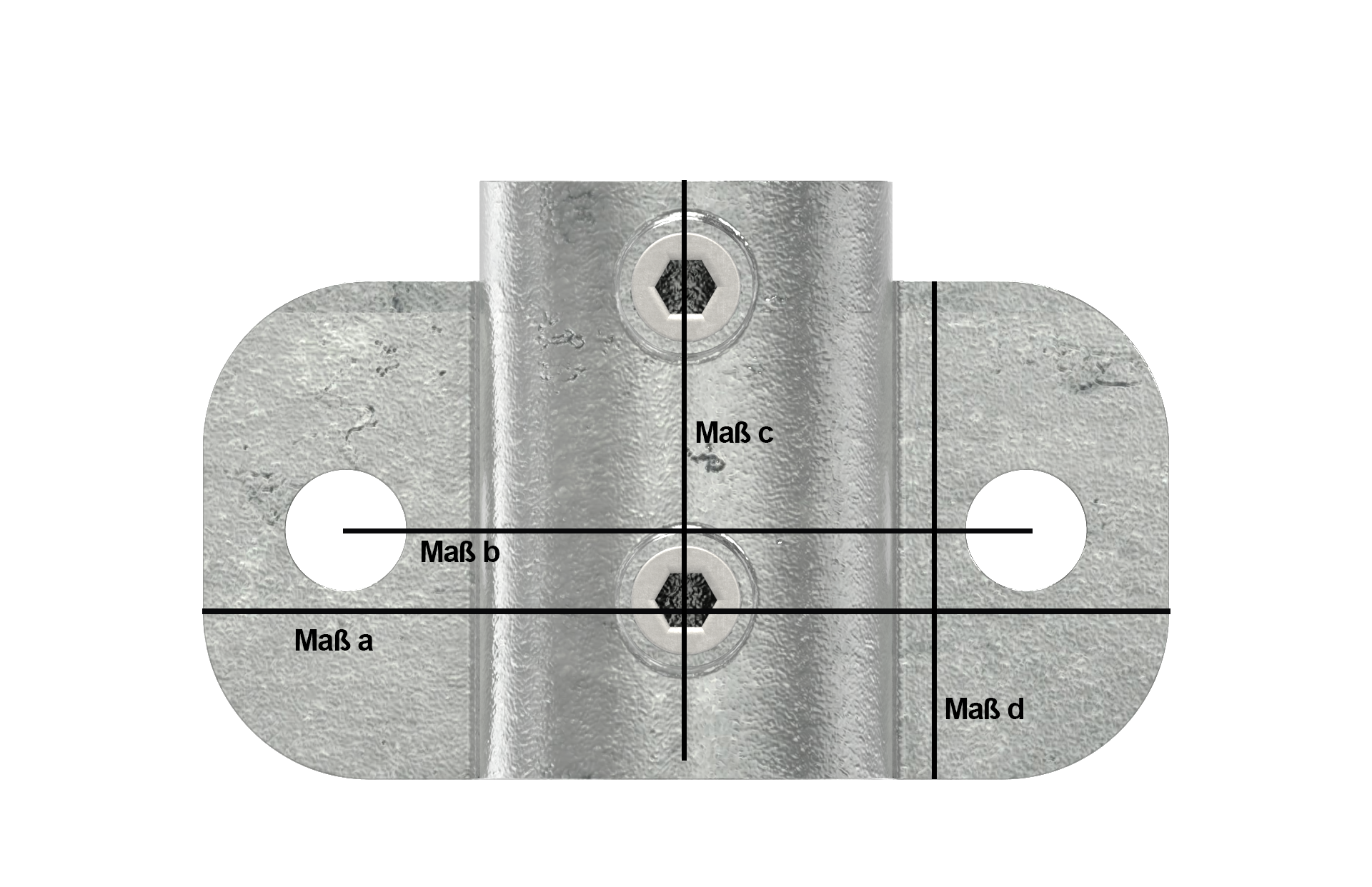 Rohrverbinder - Wandhalter massiv - 246B34 - 33-7 mm - 1- - Feuerverzinkt u. Elektrogalvanisiert-246B34