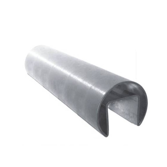 U-Profil Handlauf Edelstahl V2A Ø 42-4 x 1-5 mm fuer Glas mit LED-Nut 2500 mm-89-11A6925042-A.4