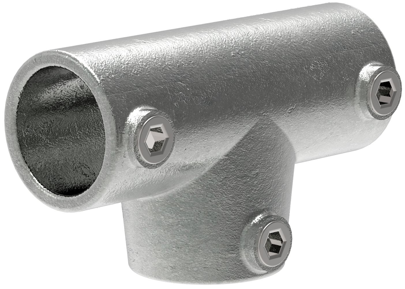 Rohrverbinder T-Stueck lang verstellbar 0-11° Ø 42-4 mm -1 1-4- - Temperguss verzinkt - 155C42-155C42