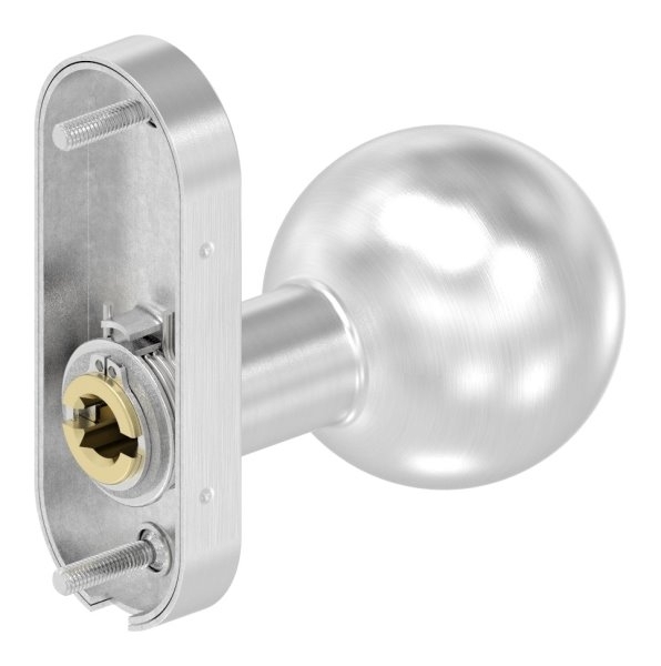 Tuerdruecker gerade mit Kugel Ø 50 mm drehbar V2A-11-3516.4