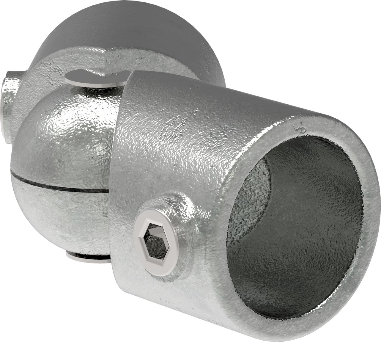 Rohrverbinder Eckstueck verstellbar Ø 42-4 mm -1 1-4- - Temperguss verzinkt - 125HC42-125HC42