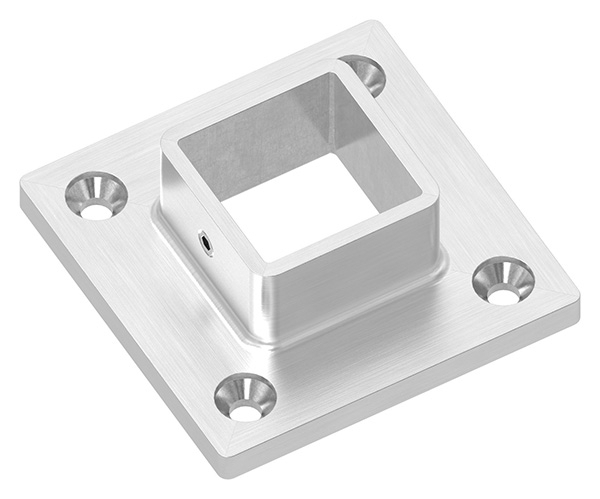 Wand- und Bodenanker Edelstahl V2A fuer Rohr 30x30 mm- 4x Ø 6-5 mm gesenkt-88-1151244.240