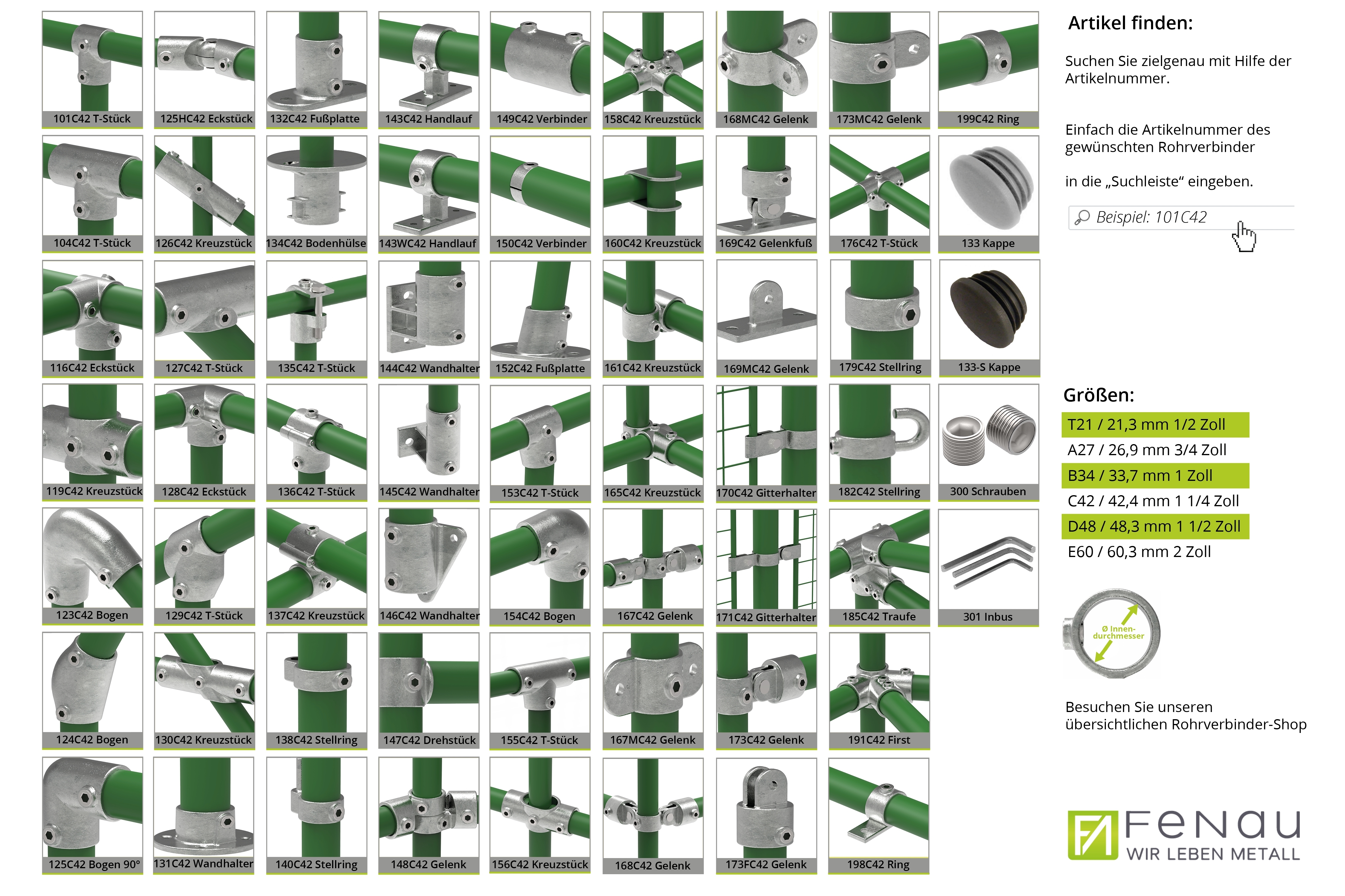 Rohrverbinder - T-Stueck kurz - 101D48-B34 - 48-3 mm; 33-7 mm - 1 1-2-; 1- - Feuerverzinkt u. Elektrogalvanisiert-101D48-B34