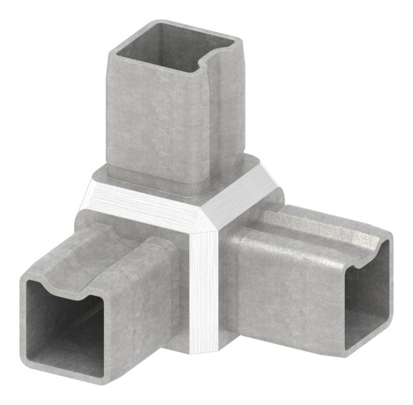 Steck-Eckverbinder V4A fuer Vierkantrohr 25 x 25 x 2 mm 3-Wege-88.1110142525