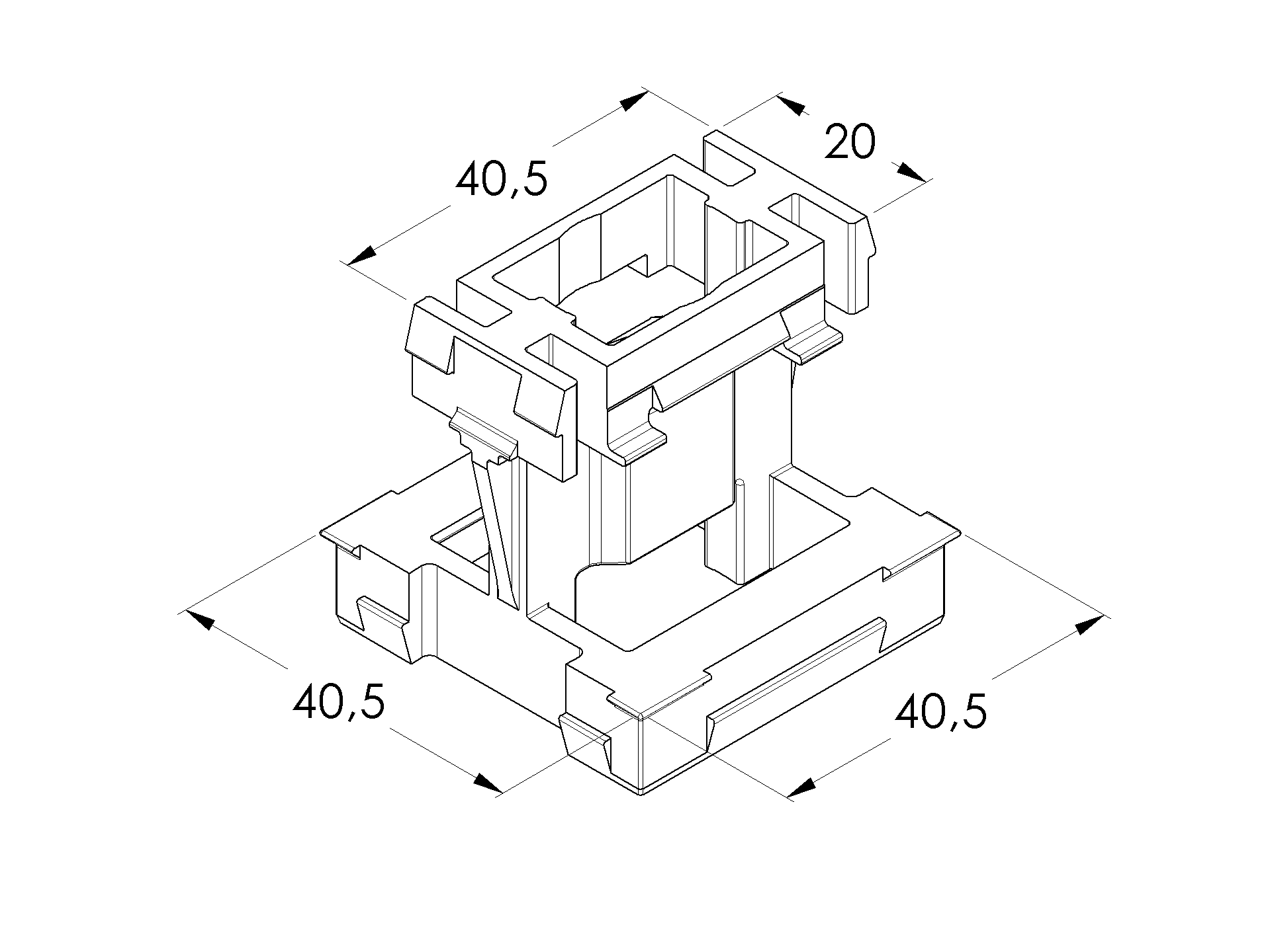 Click-Lock-Verbinder Kunststoff 45 x 25 - 20 Anthrazit RAL 7016- 50 Stk-89.A1945X2520R7016
