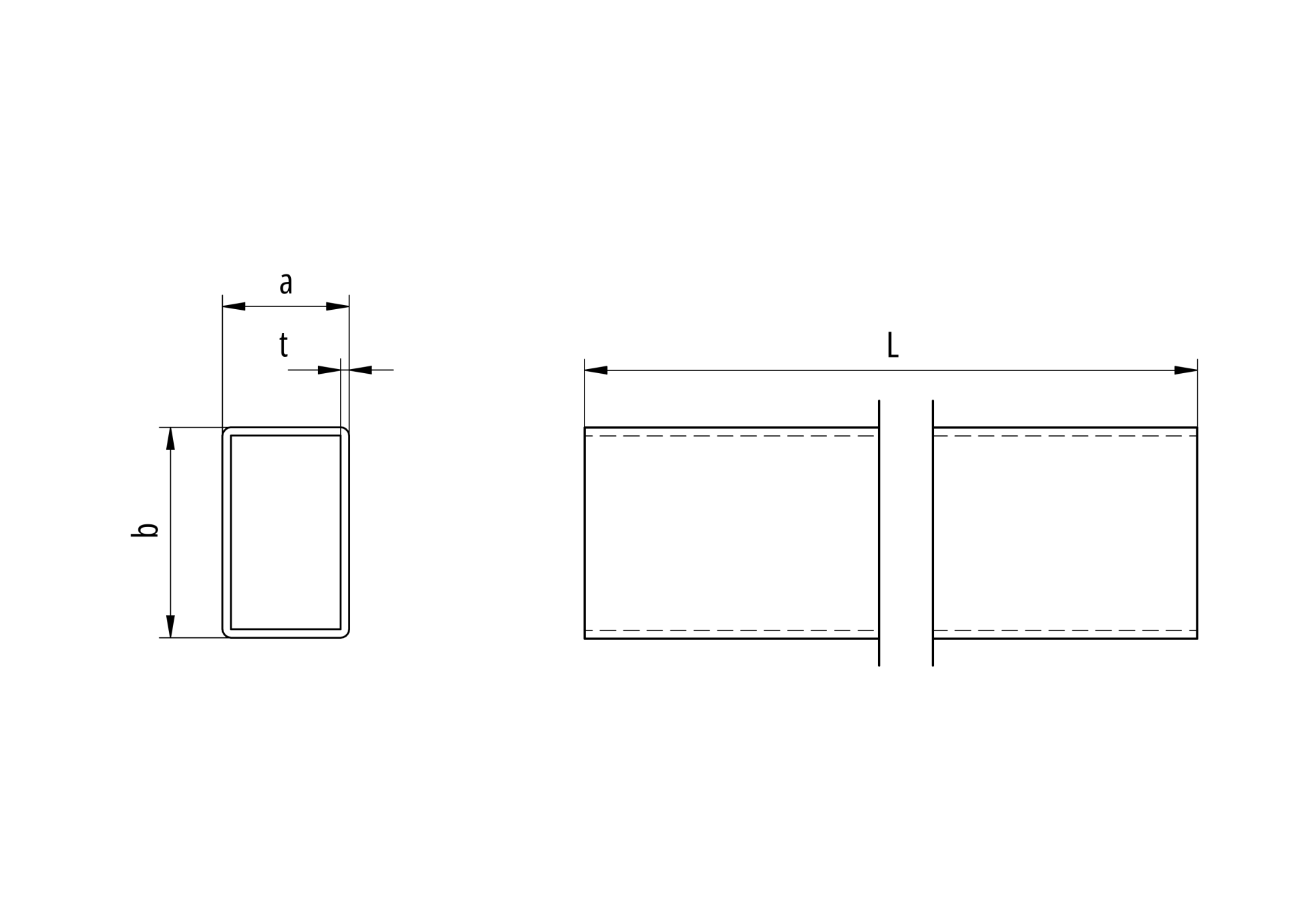 Aluminium Rechteckrohr 80 x 40 x 2 mm Laenge 6000 mm Roh-89-11AL80X40X26000-A.4