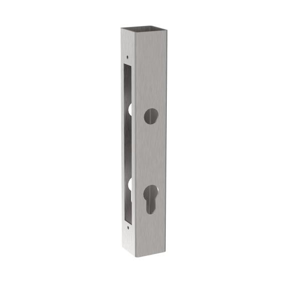 Schlosskasten Edelstahl AISI 304 fuer 40x40 mm Profil L 210 mm geschliffen-89-11B839J40X40A-A.4