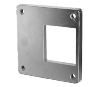 Anschweissplatte Aluminium 200x200x20 mm aussermittig fuer Pfosten 100x100 natur-89-11FGBP200X20002N-A.4