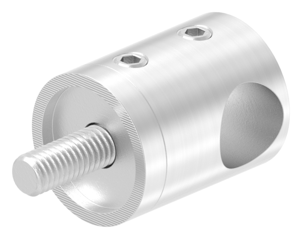 Querstabhalter Edelstahl V4A Bohrung Ø 12-2 mm fuer Ø 12 mm Profil- gerader Anschluss-88-1150406-240A.V4A