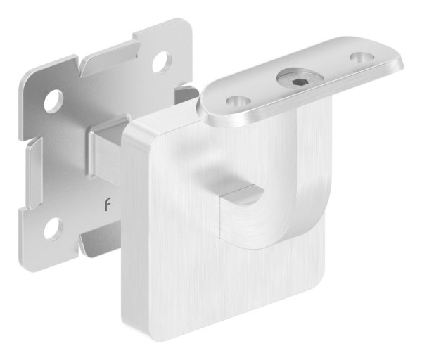 Handlaufhalter mit Cliprosette und Halteplatte fuer Ø 42-4 mm V2A-11-2083.4