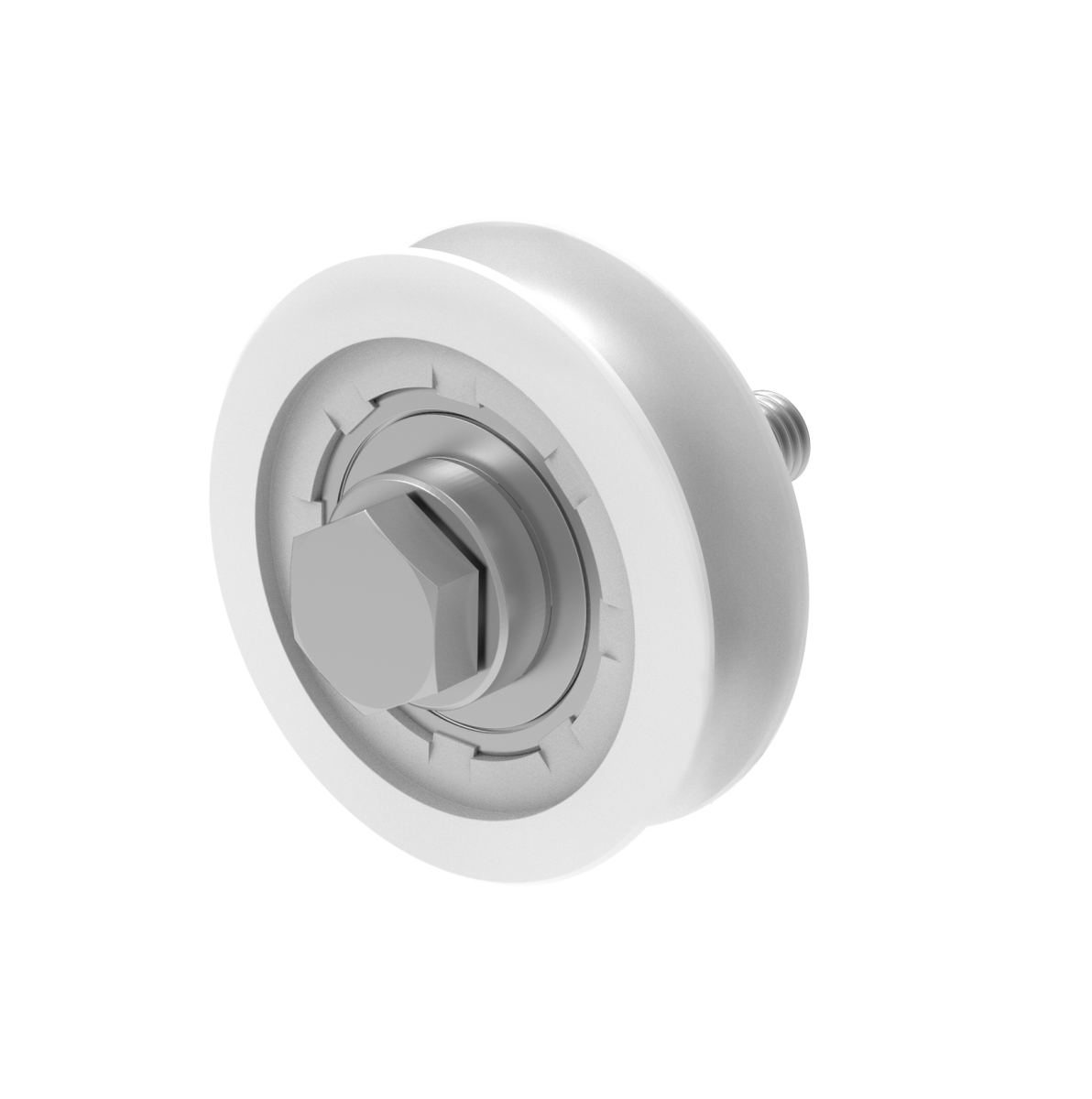 Laufrolle U-Profil Edelstahl V2A - Nylon Ø 78 mm R10 M10 bis 300 kg-89-11H806U80R10NYLON-A.4