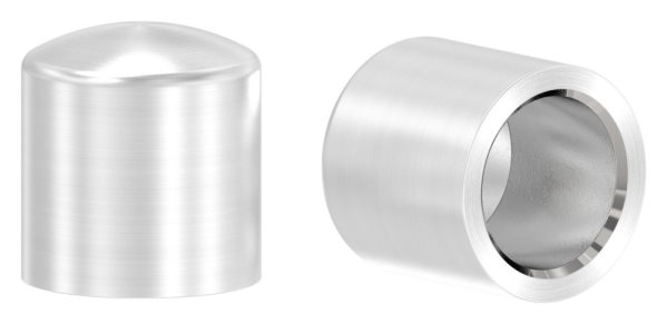 Endkappe fuer Rundmaterial Ø 10 mm leicht gewoelbt zum Kleben V2A-11-4013.4