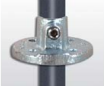 Rohrverbinder Wandbefestigung rund mit Durchgangsbohrung Ø 33-7 mm -1- - Temperguss verzinkt - 131TD48-131TD48