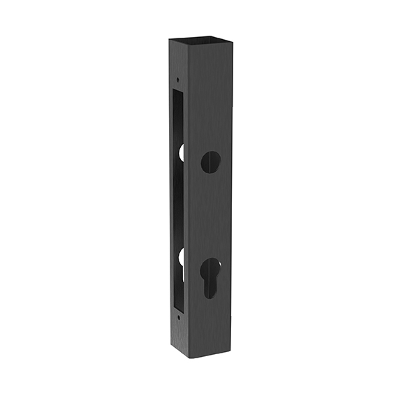 Torpfosten-Schlosskasten Stahl 40x40 mm fuer Schloss B1-30-22x90 Rohzustand-89-11B158J40X40-A.4