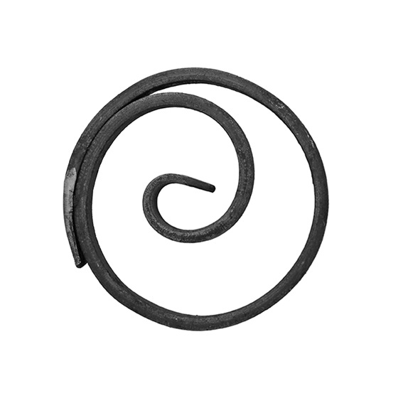 Stahl Zierelement 'O'-Spirale mit Schweif D120- 12x6mm- roh-89-11E349TOP120-A.4