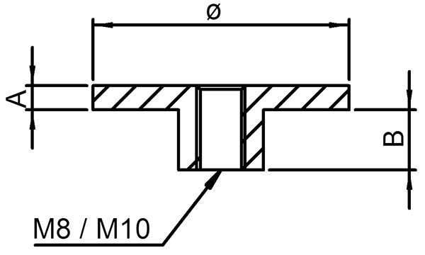 Platte flach mit M8 fuer Rohr Ø 42-4 mm V4A-11-5267.4