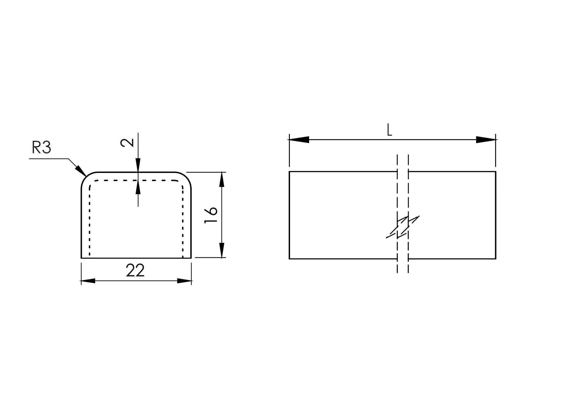 Abschlussprofil fuer Glas Edelstahl V2A fuer 16-00-17-52mm Glas L=200mm geschliffen-89-11A6901018CAP-A.4