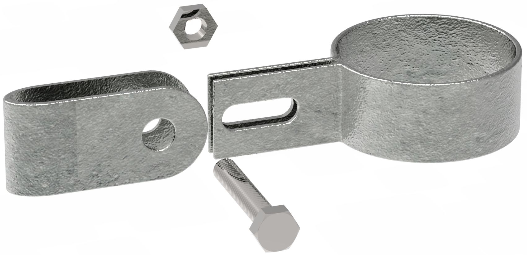 Rohrverbinder - Gitterhalter einfach - 170D48 - 48-3 mm - 1 1-2- - Feuerverzinkt u. Elektrogalvanisiert-170D48