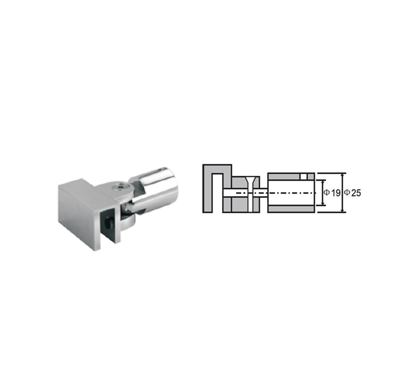Glas-Stangen-Verbinder Messing fuer Stange Ø 19 mm flexibel schwarz-89-11GSBLACKZP126S-A.4