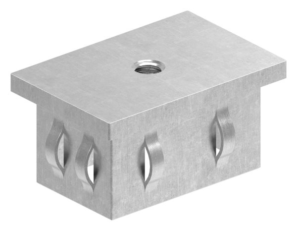 Stahlstopfen flach - mit M8 - fuer Rohr 60x40x2-0-3-0 mm - Stahl S235JR- roh-30-2955.8