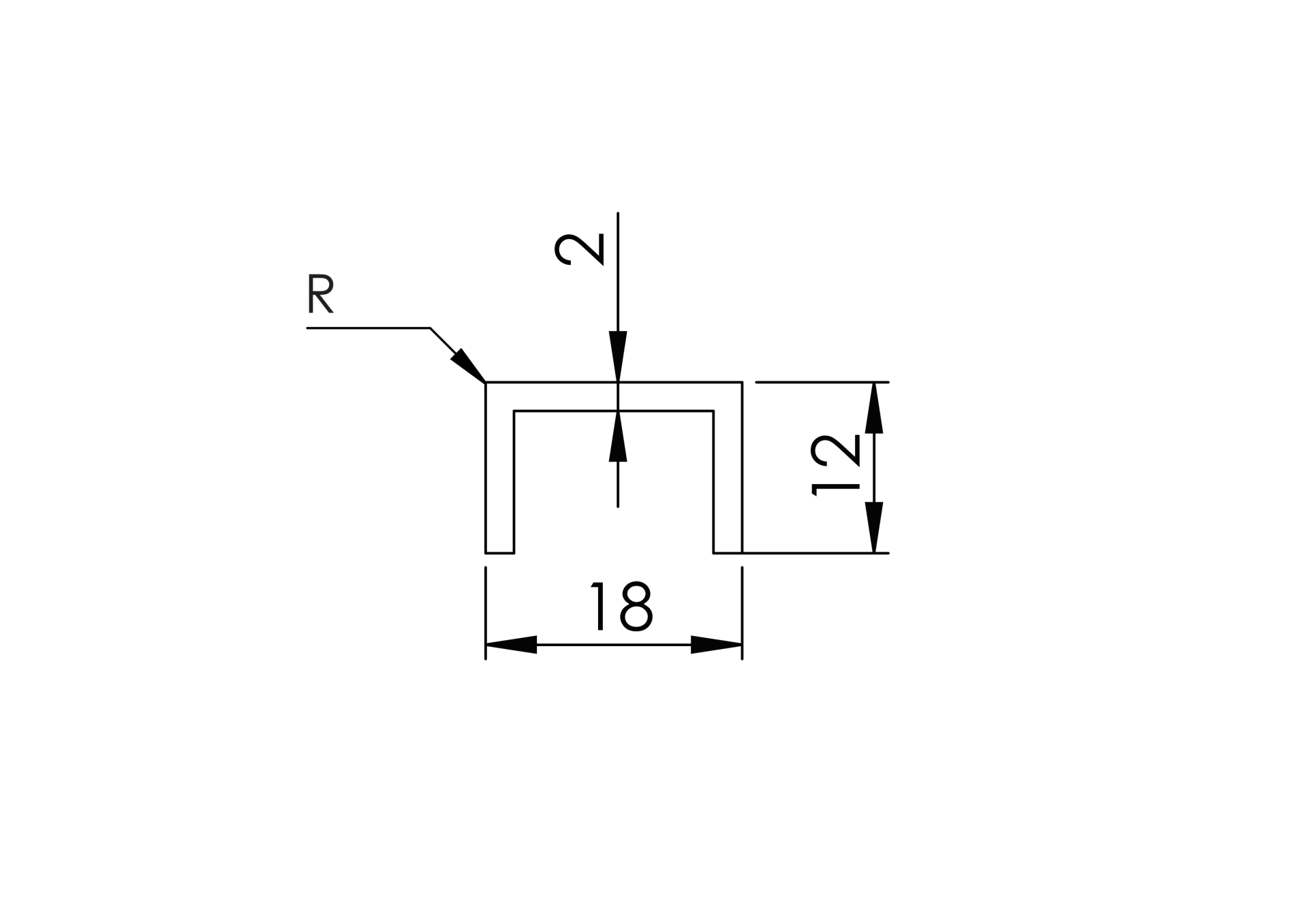 Handlaufprofil Aluminium fuer Glas 12-13-52 mm L=6000 mm schwarz eloxiert-89-11AL69010146000SEB-A.4
