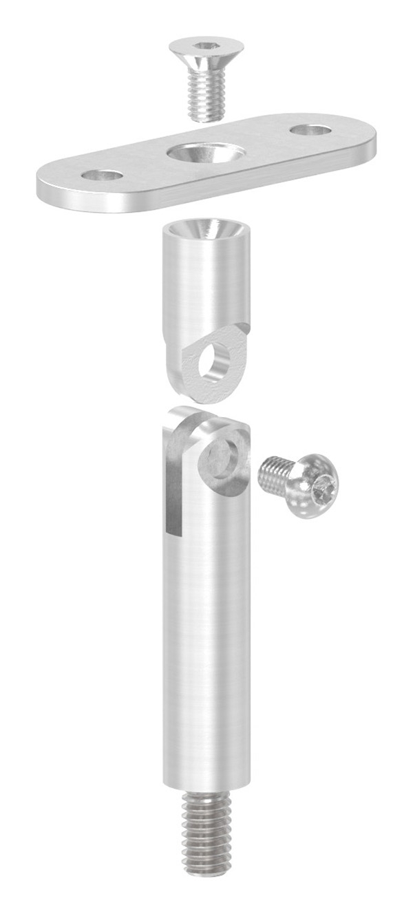 Gelenkstift mit Halteplatte - Anschluss- flach - V2A-11-3829.4