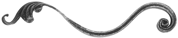 Schwerbarock - Masse- 55x265 mm - Material- 16x8 mm- gerillt - Stahl S235JR- roh-30-1817.8