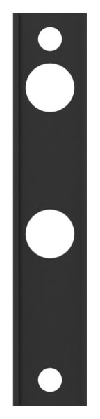 Adapter fuer Gittertorschloesser GTS2- fuer Rundrohre Ø 33 - 60mm- RAL 9005 schwarz-88-1156705-ALU.9005