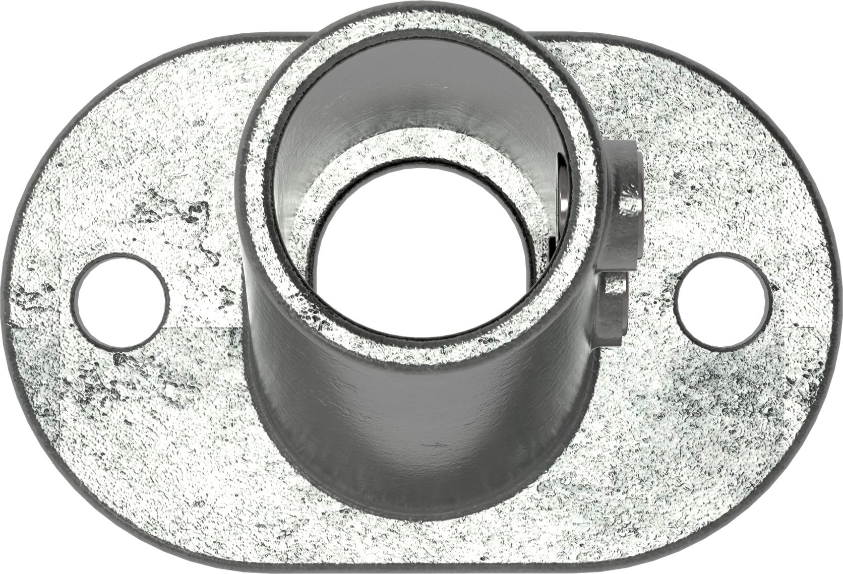 Rohrverbinder - Fussplatte oval 3-11° Neigung - 152D48 - 48-3 mm - 1 1-2- - Feuerverzinkt u. Elektrogalvanisiert-152D48