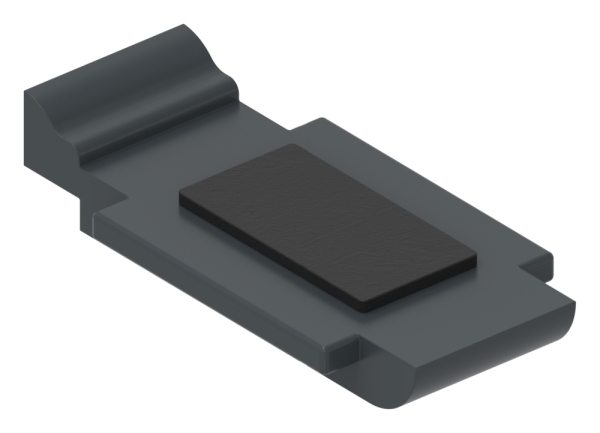 Sicherungsplatte Zinkdruckguss fuer Glasklemme Mod- 14 52x52x32-5mm RAL 7016 matt-88-1114-BODEN-ZN0.7016