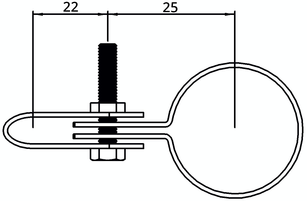 Rohrverbinder - Gitterhalter einfach - 170A27 - 26-9 mm - 3-4- - Feuerverzinkt u. Elektrogalvanisiert-170A27