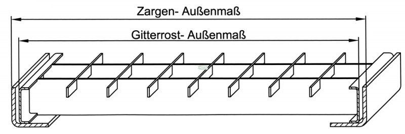 Lichtschachtrost Baunormrost - Masse-  390x590x20 mm 30-10 mm - aus S235JR -St37-2- im Vollbad feuerverzinkt-23-39593120.7