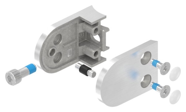 Glasklemme 63x45x28 mm AbZ fuer Anschluss Ø 48-3 mm V2A-10-2248ABZ.4