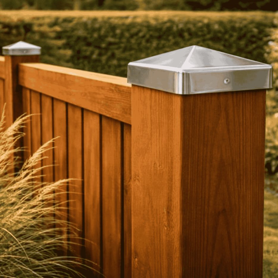 Pfostenkappe 100x100 mm Edelstahl V2A geschliffen – 10er Set inkl. Schrauben-60220-100-022