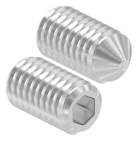 Gewindestift Edelstahl V2A M5 x 10 mm mit Innensechskant Spitze DIN 914-88-1158306-240.10