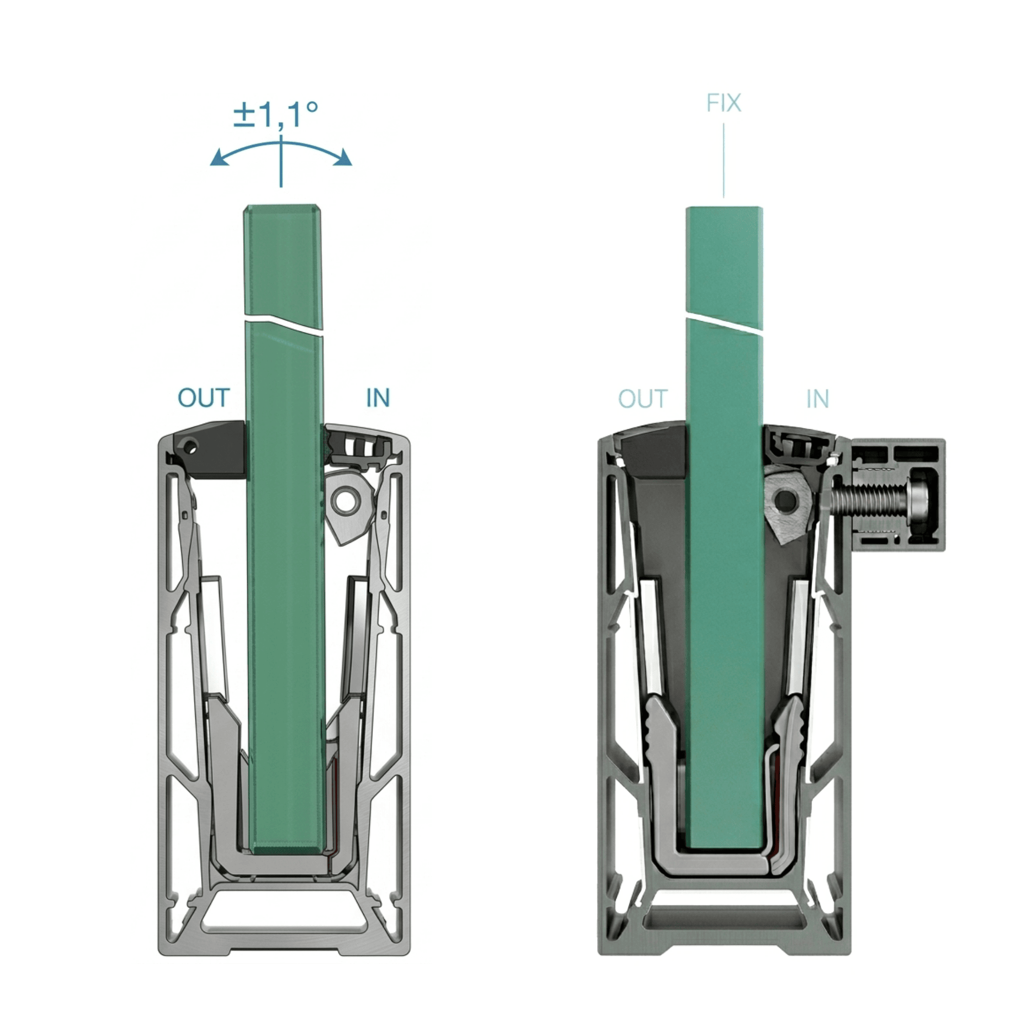 Perfiles de vidrio ajustables