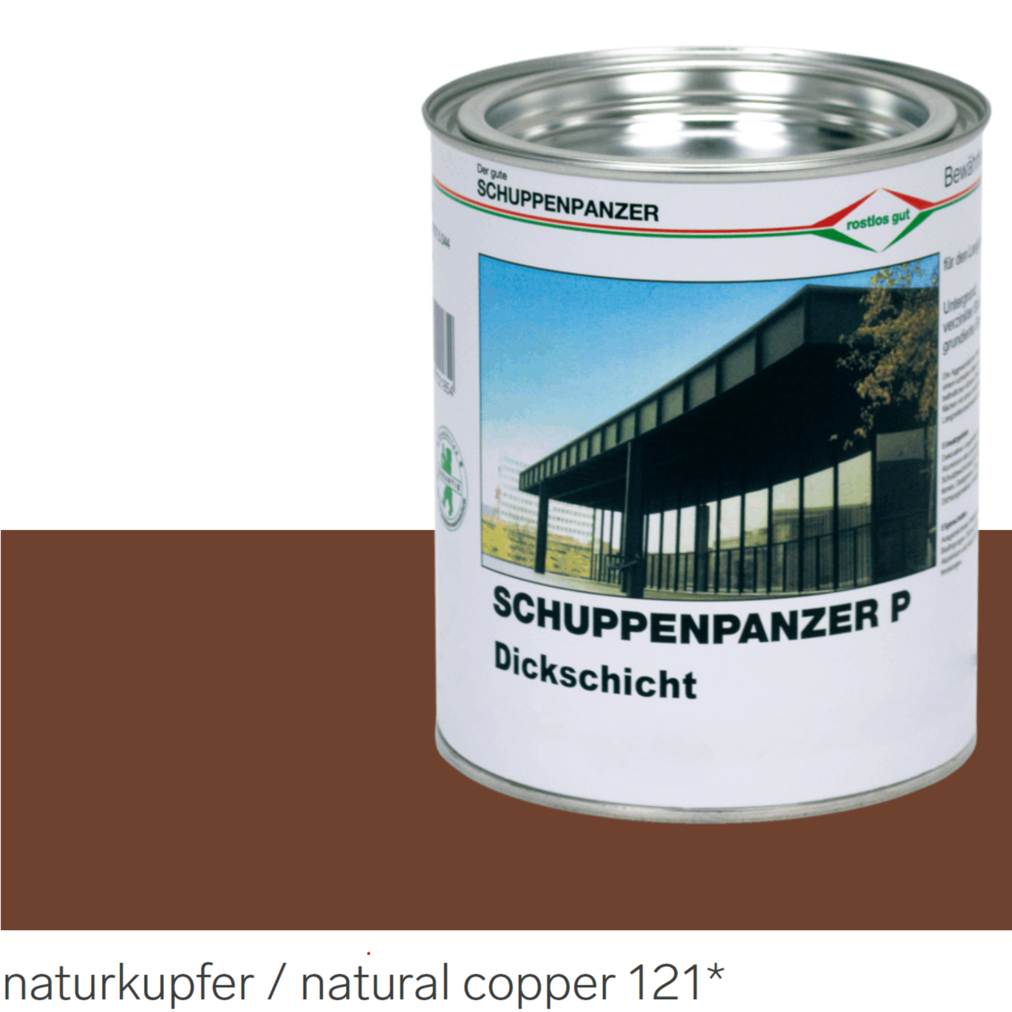 SCHUPPENPANZER-P Dickschicht 0807 naturkupfer 121 750 ml fuer Zaeune und STAHL-67-1063.8