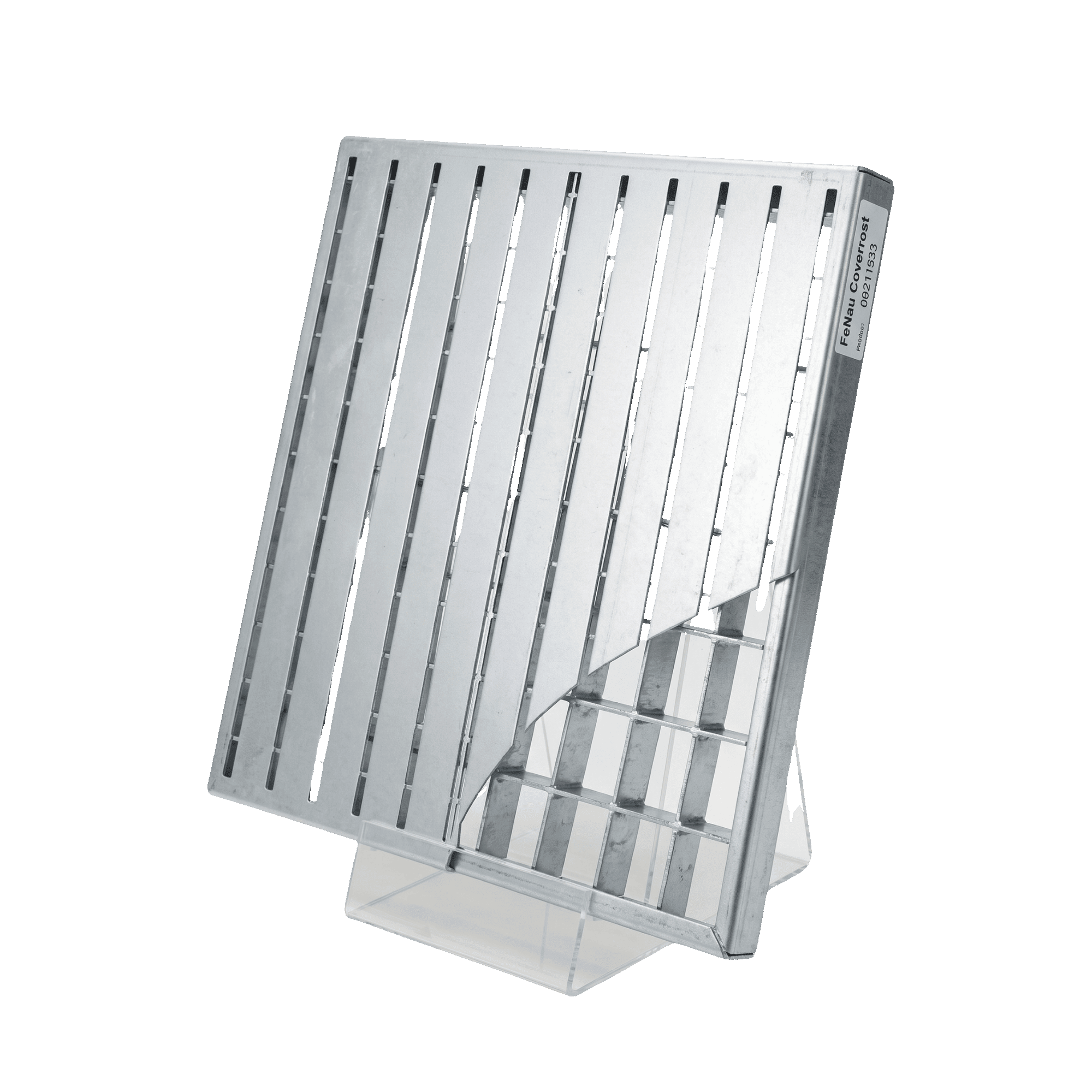 Barfussrost 1000 × 250 mm- verzinkt – Sockelabdeckung fuer Hausumrandung - Tragstab 25-2 mm-22-SEPGRATE-10025252.BARF