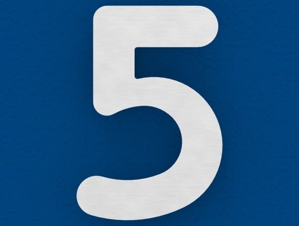 Hausnummer 5 - klein - Masse- 110 mm x 150 mm - V2A-11-8055.4
