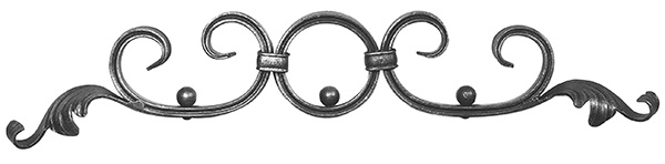 Barockelement - Schwerbarock - Masse- 500x80 mm - Material- 16x8 mm- gerillt - Stahl S235JR- roh-30-1834.8