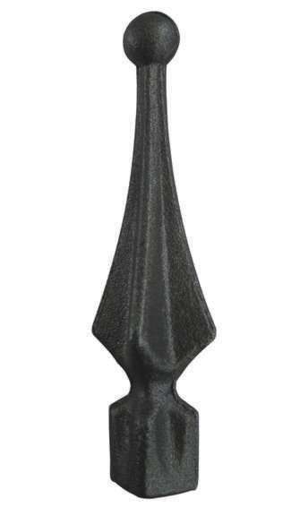 Zaunspitze Stahl geschmiedet Ø 115 mm fuer 17-5×17-5 mm Vierkant roh-89-11E2183115-A.4