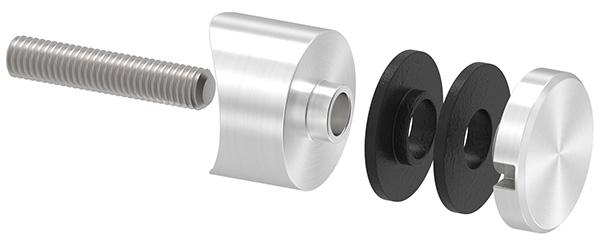 Glaspunkthalter Ø 30 mm- V2A- Anschluss- Rohr Ø 33-7 mm-10-5033.4