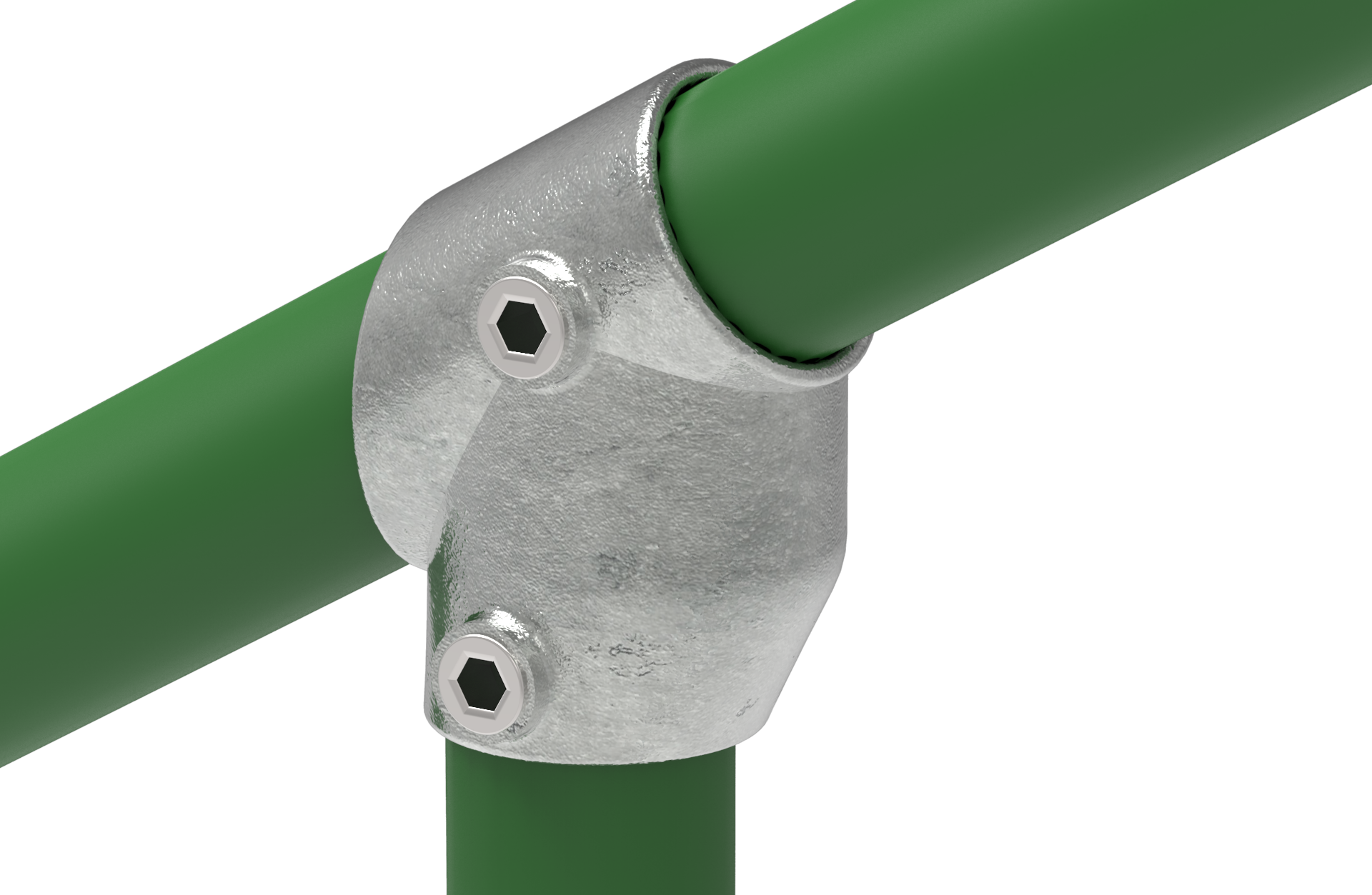 Rohrverbinder - T-Stueck kurz 30-60° - 129C42 - 42-4 mm - 1 1-4- - Feuerverzinkt u. Elektrogalvanisiert-129C42