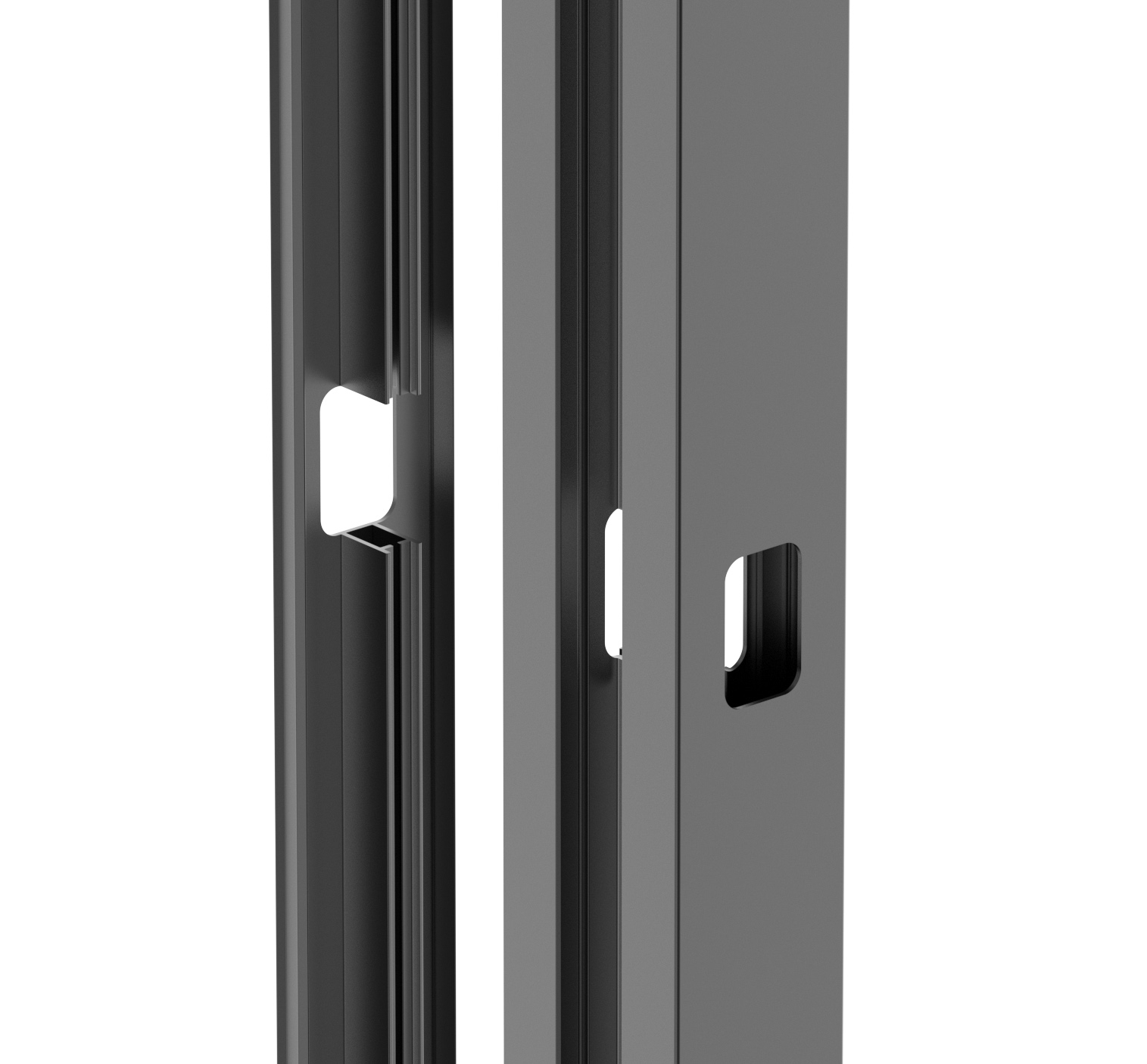 Aluminiumpfosten Set 50x60 mm 1850 mm Anthrazit RAL 7016 fuer Schlossbereich-89.FGP50X60M1850R7016
